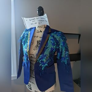 Bright blue stretch suit
